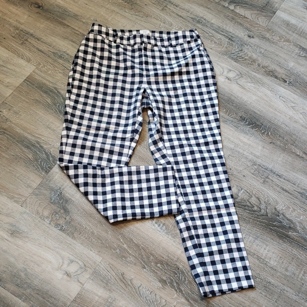 Navy Plaid Straight Leg
